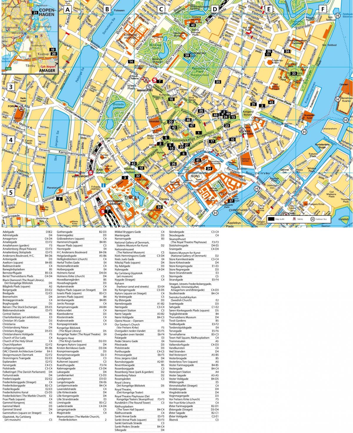 Mapa ulic Kopenhagi